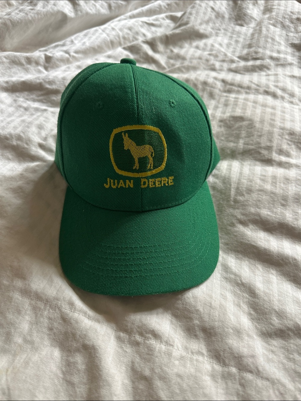 Juan Deere Green Embroidered Baseball Cap